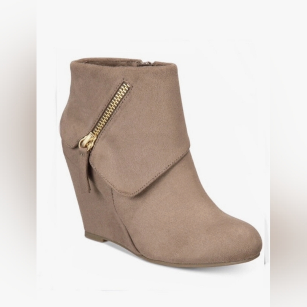Rebel By Zigi Ksenia Taupe Wedge Booties-Size 8.5 Women-Brand New